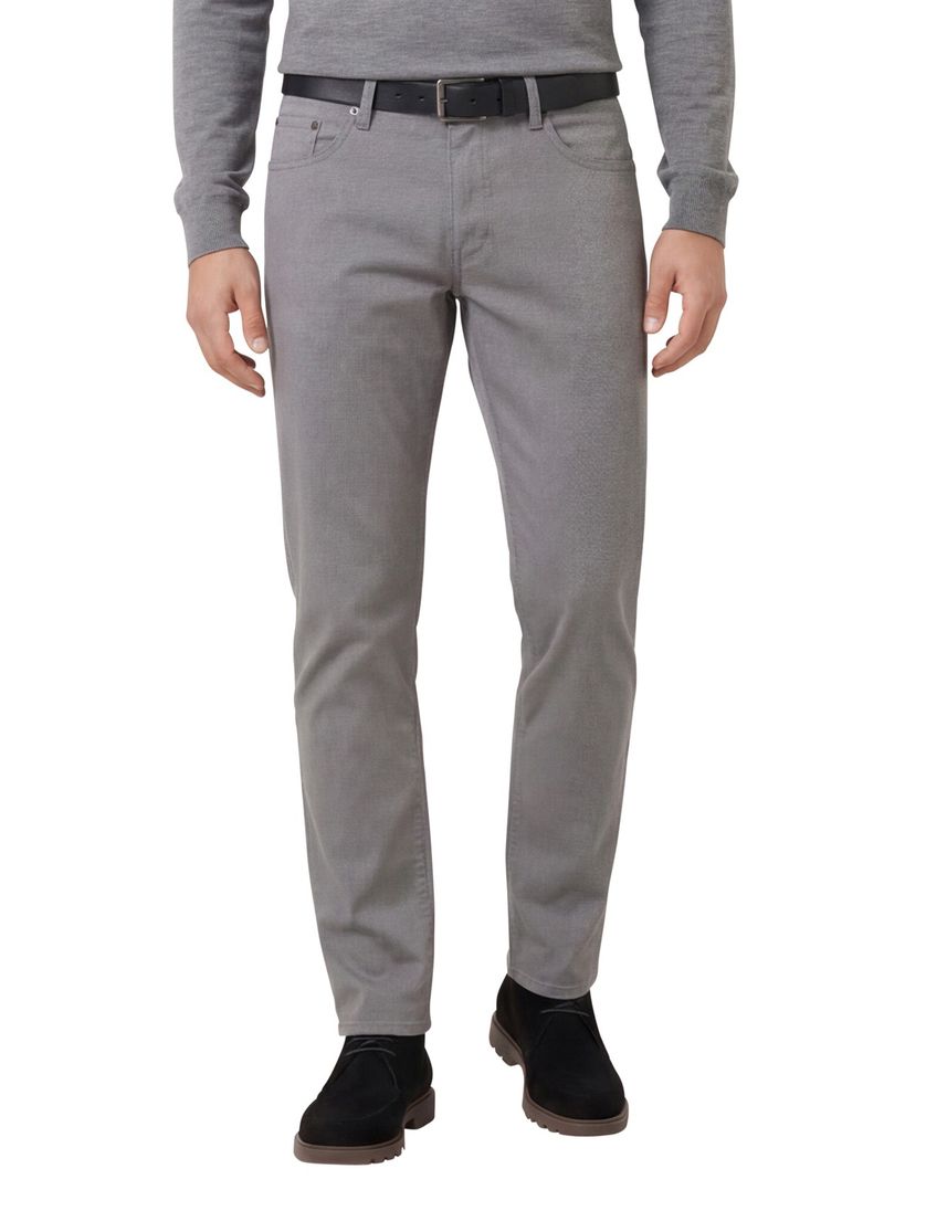 Brax Pantalon 5-p grijs katoen effen