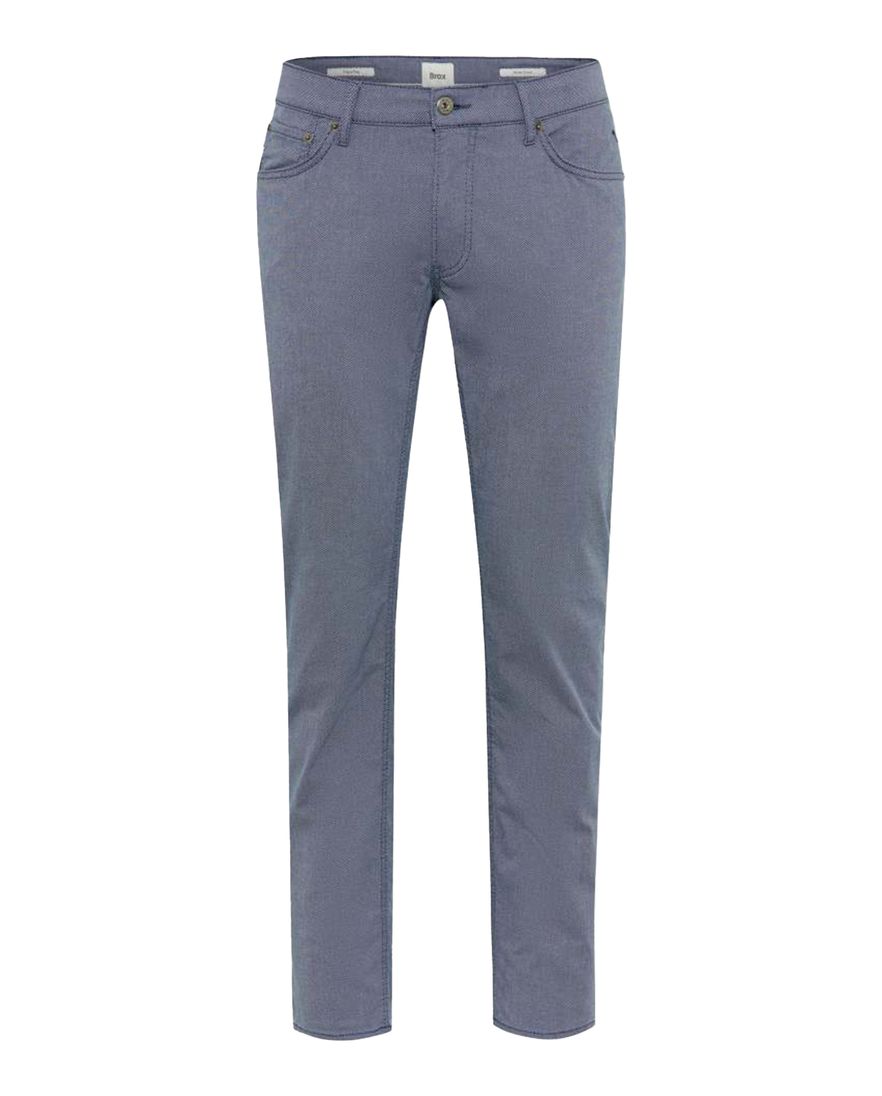 Brax Pantalon 5-p blauw effen katoen