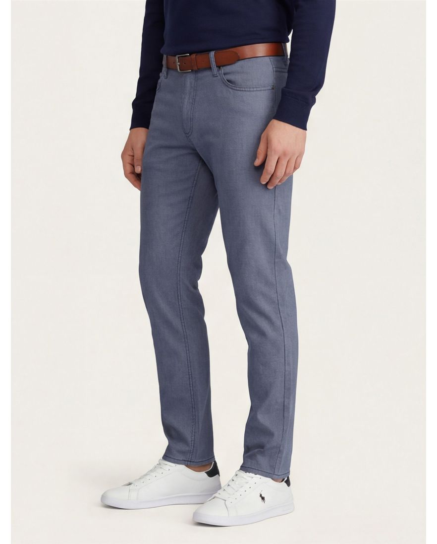 Brax Pantalon 5-p blauw effen katoen