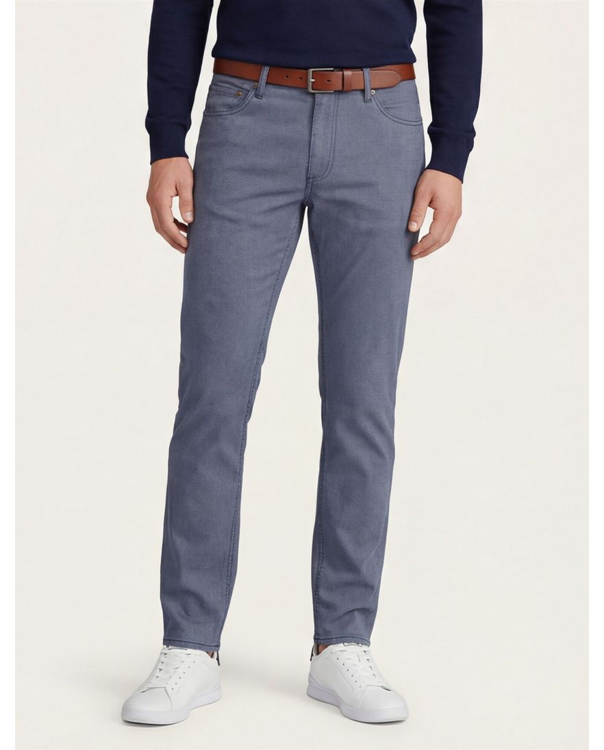 Brax Pantalon 5-p blauw effen katoen