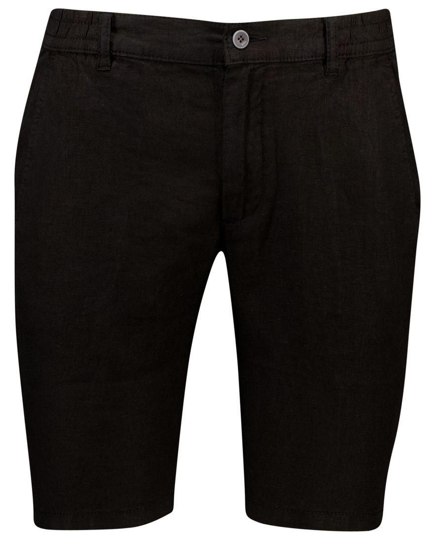 Brax korte broek zwart linnen