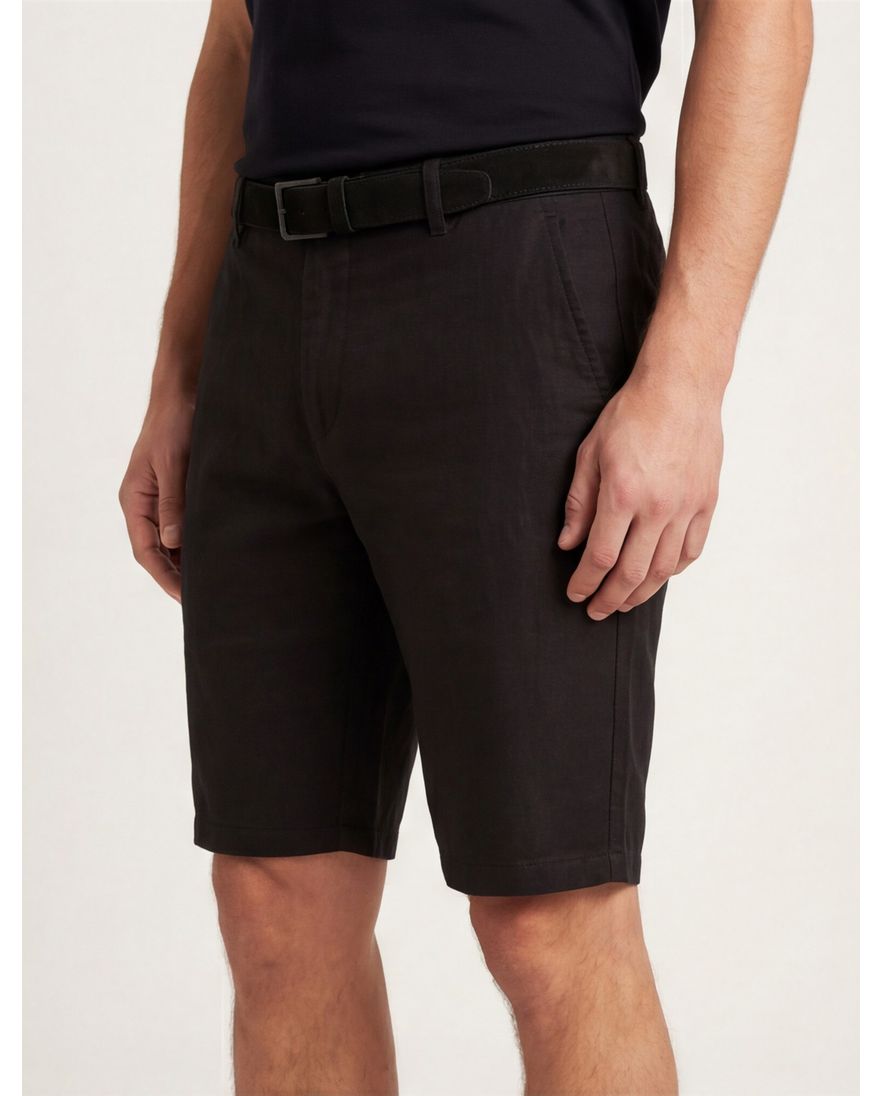 Brax korte broek zwart linnen