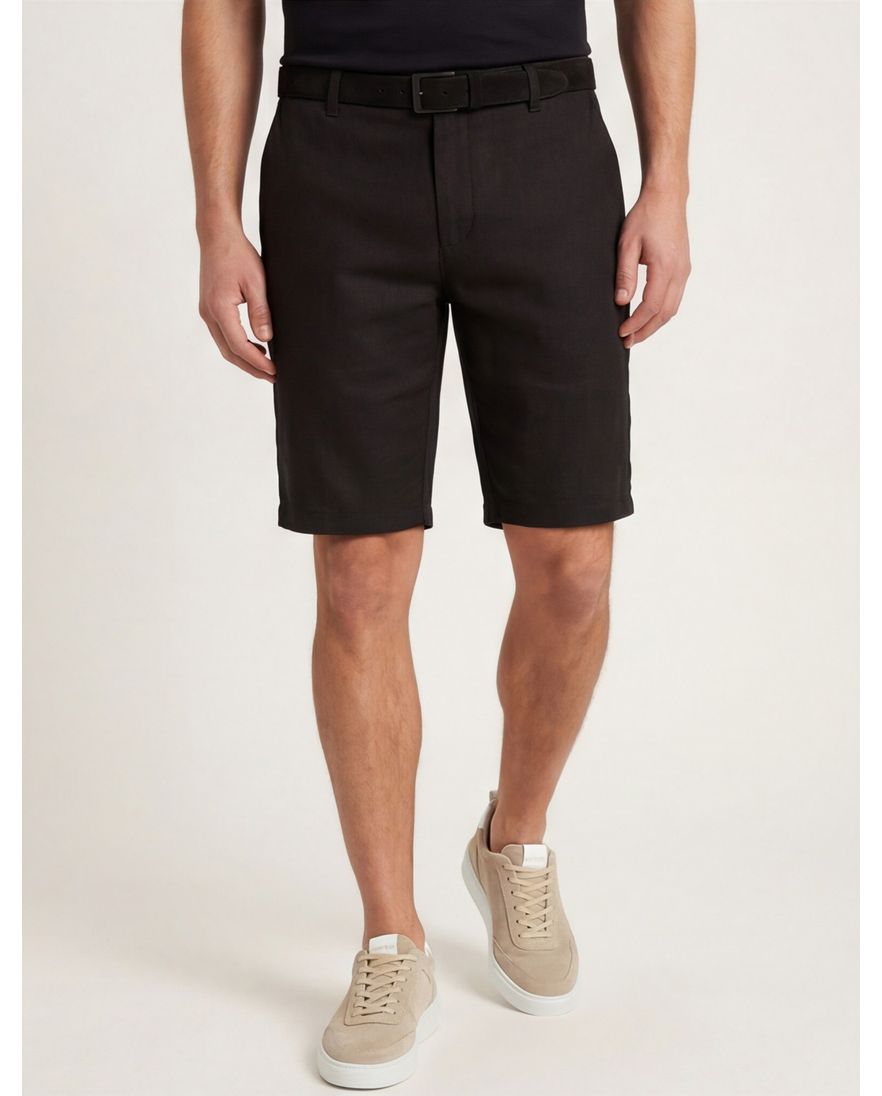 Brax korte broek zwart linnen