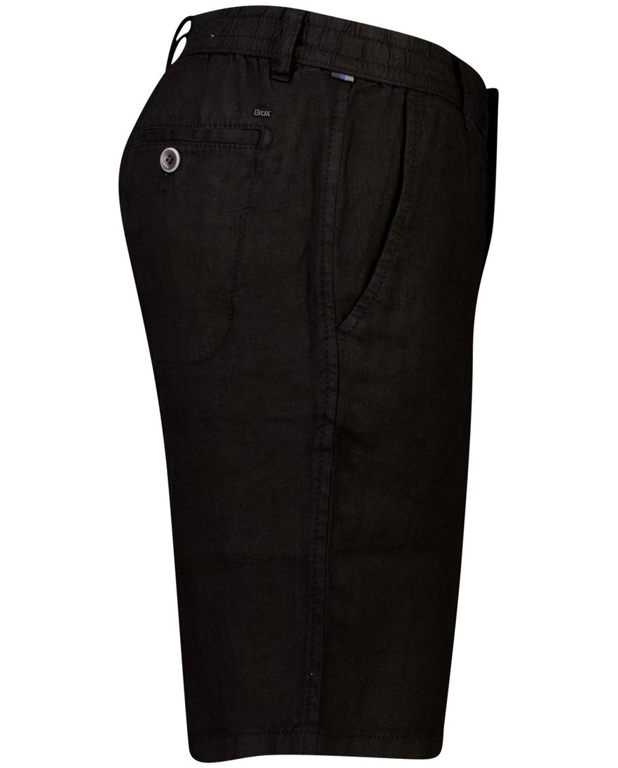 Brax korte broek zwart linnen