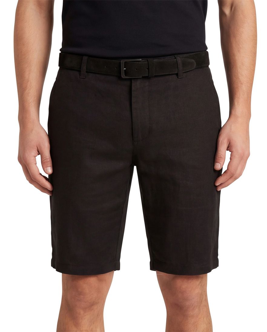 Brax korte broek zwart linnen