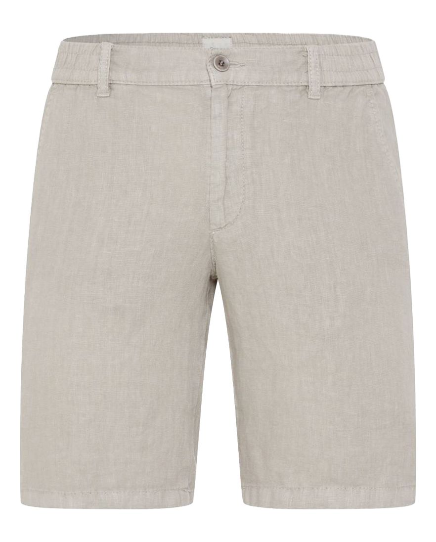 Brax bermuda beige linnen gemêleerd elastische band