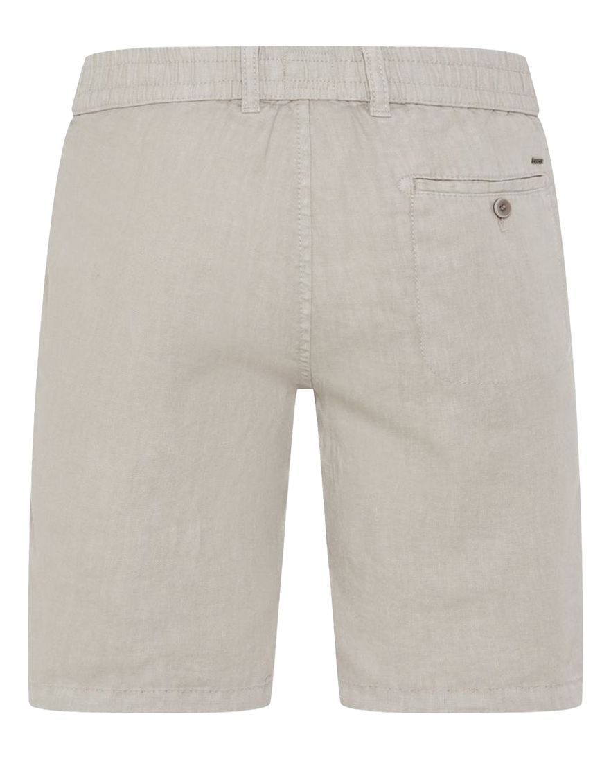Brax bermuda beige linnen gemêleerd elastische band