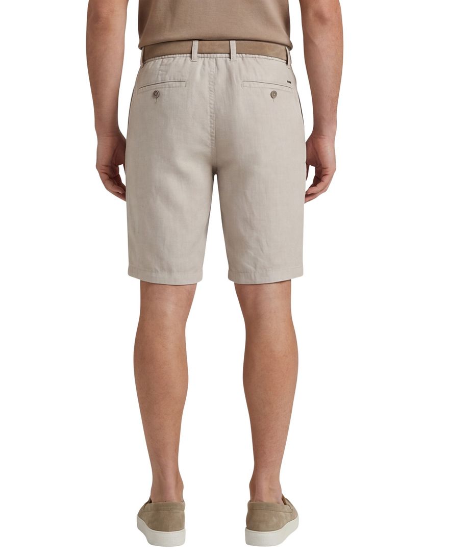 Brax bermuda beige linnen gemêleerd elastische band