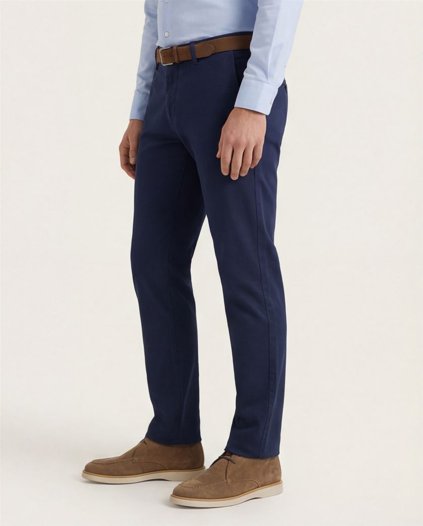 Brax pantalon Manhattan donkerblauw effen chino