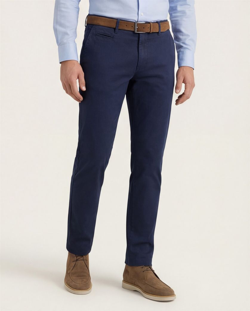 Brax pantalon Manhattan donkerblauw effen chino