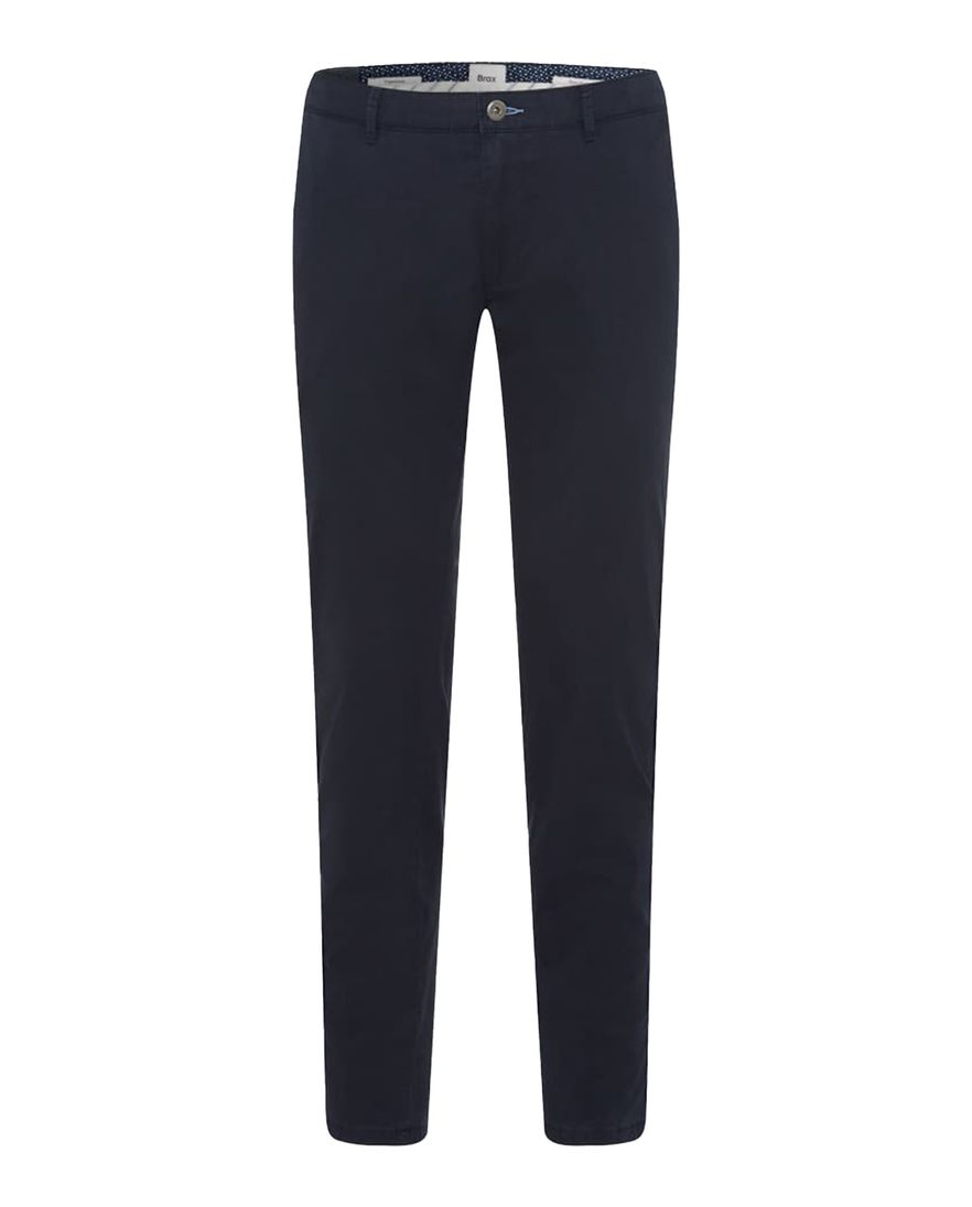 Brax Pantalon donkerblauw effen katoen