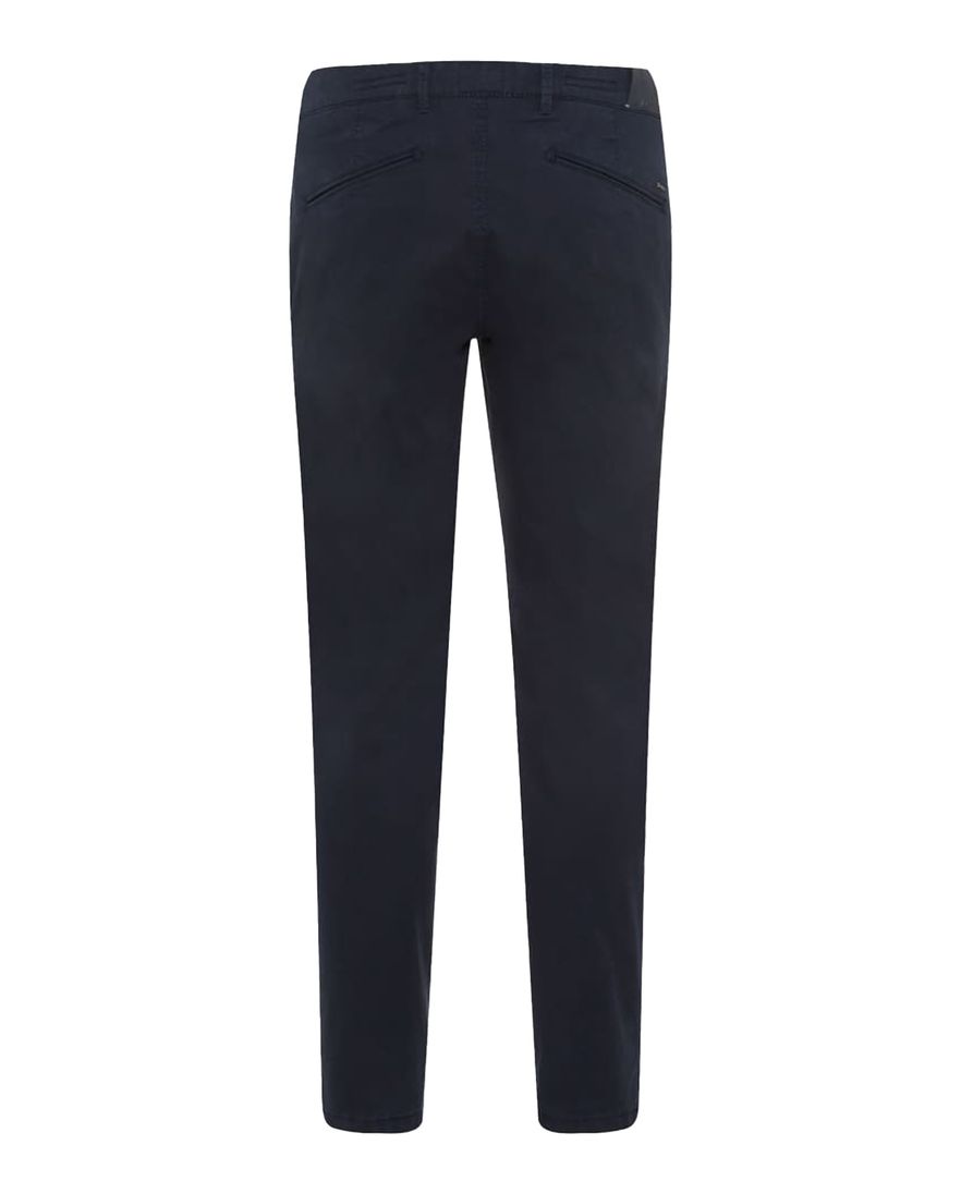 Brax Pantalon donkerblauw effen katoen