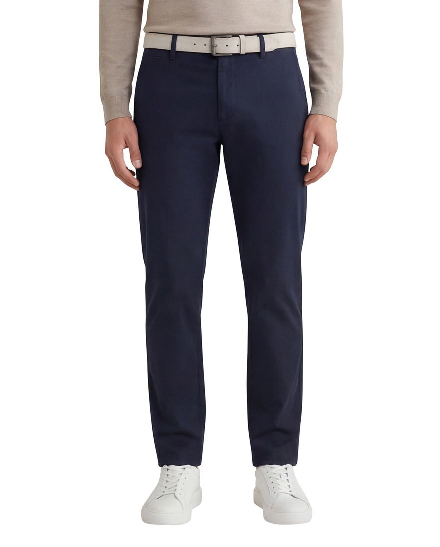 Brax Pantalon donkerblauw effen katoen
