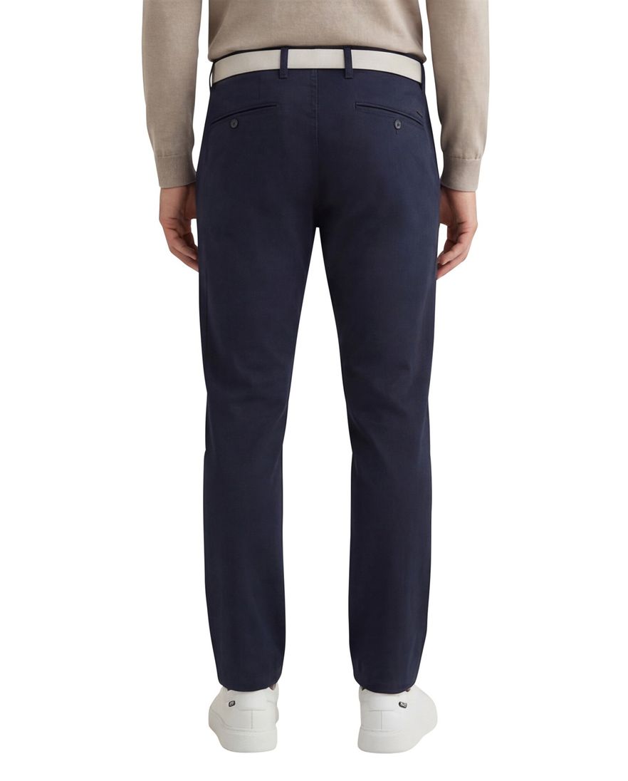 Brax Pantalon donkerblauw effen katoen