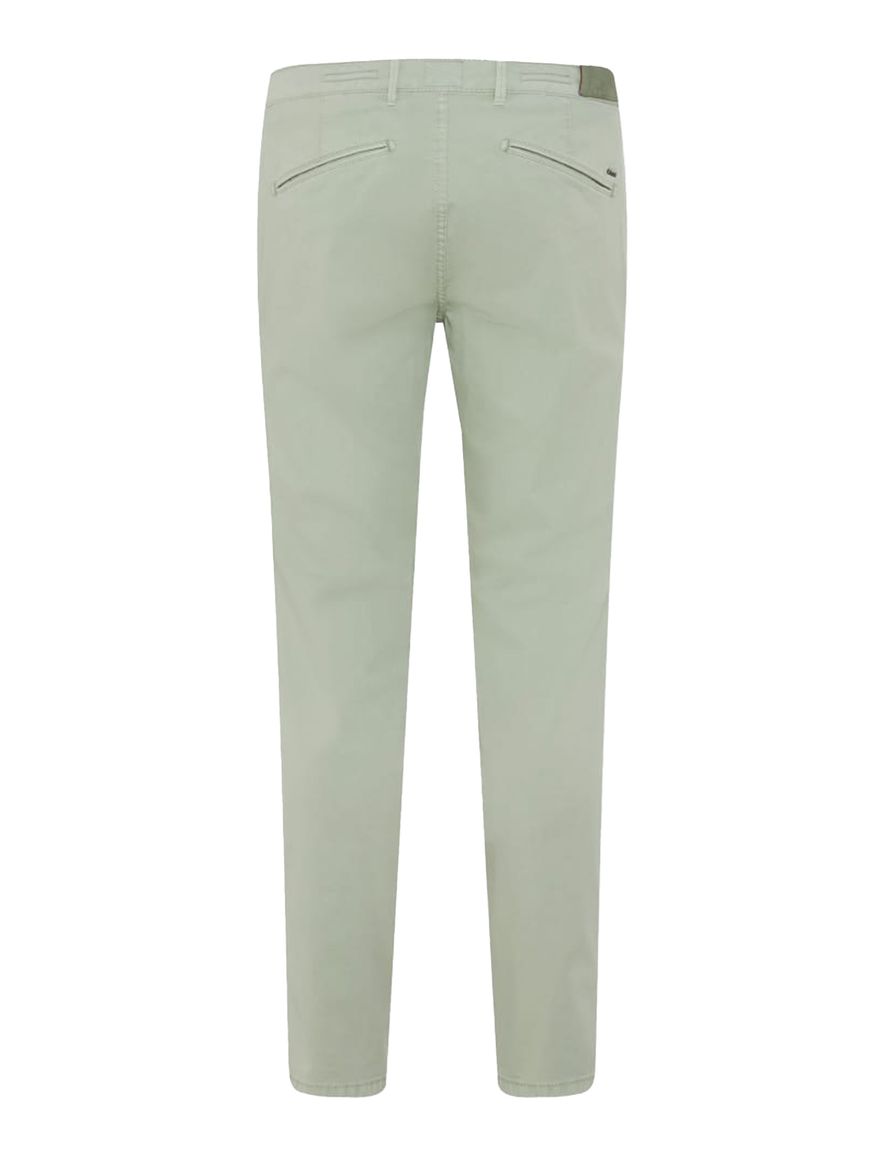 Brax Pantalon lichtgroen effen katoen