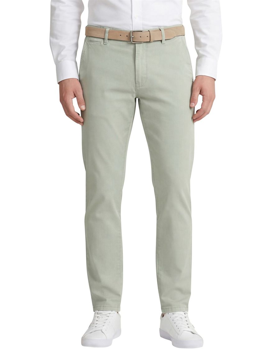 Brax Pantalon lichtgroen effen katoen