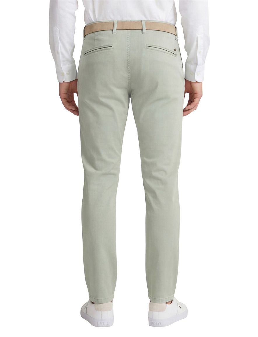 Brax Pantalon lichtgroen effen katoen