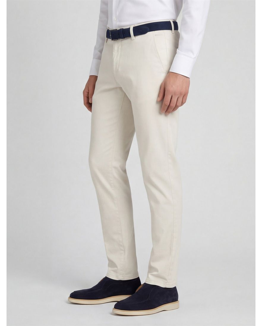 Brax Pantalon wit katoen effen