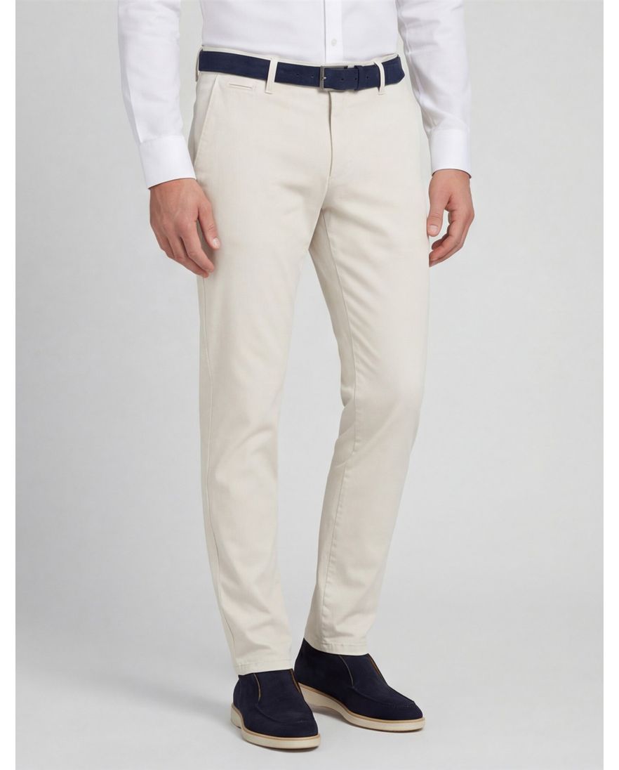 Brax Pantalon wit katoen effen