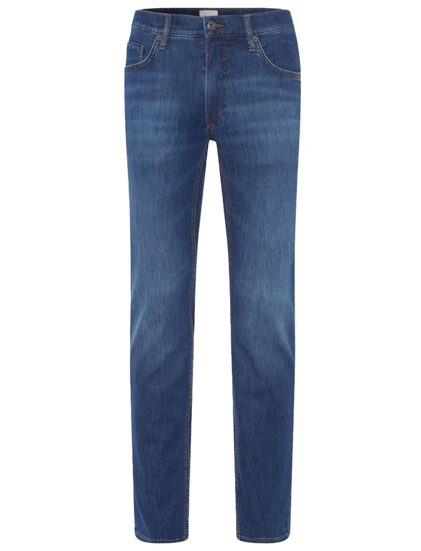 Brax Pantalon donkerblauw effen katoen