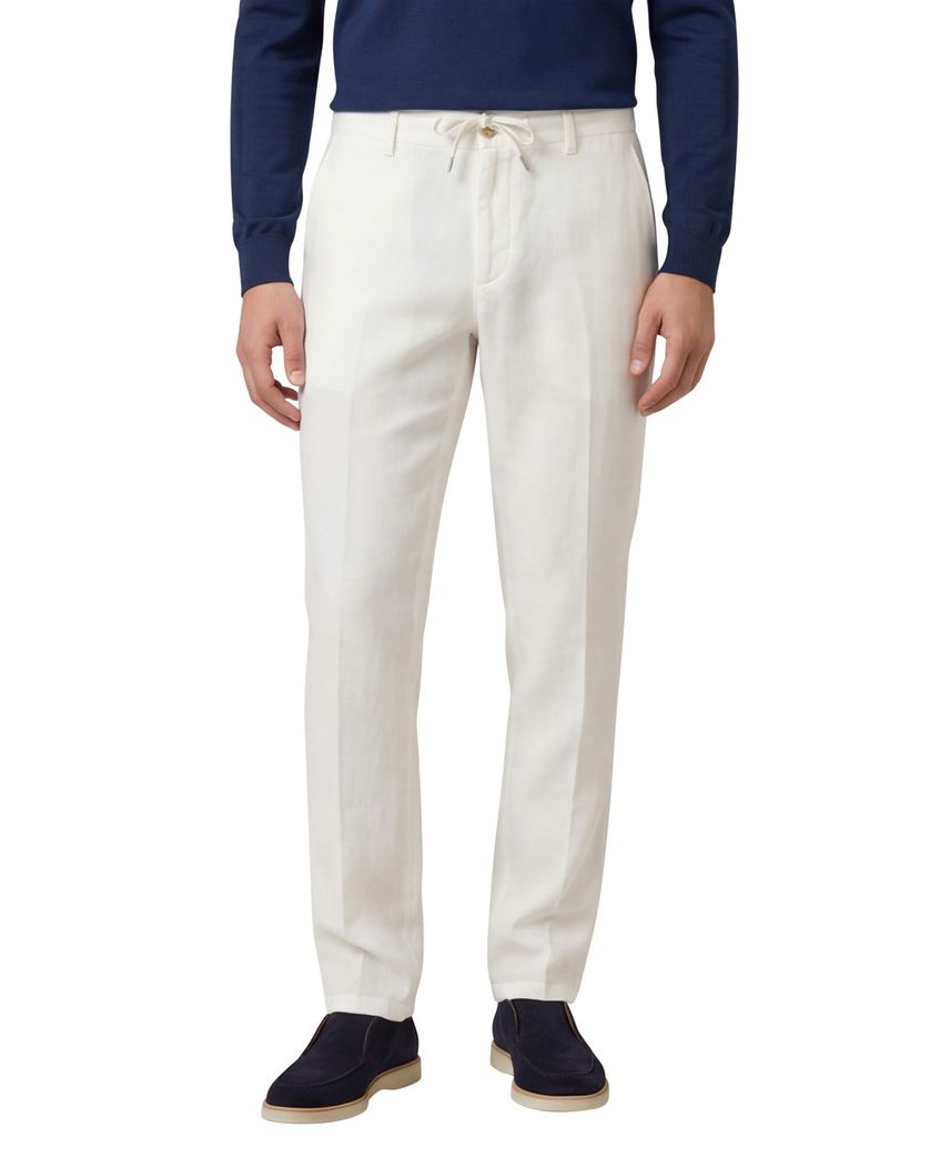 Brax pantalon creme effen linnen