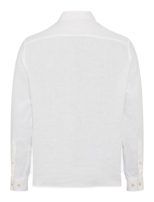 Brax overhemd wit effen linnen