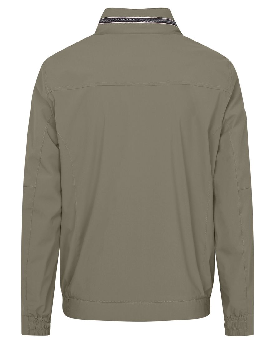 Bugatti zomerjas khaki met capuchon effen wijde fit