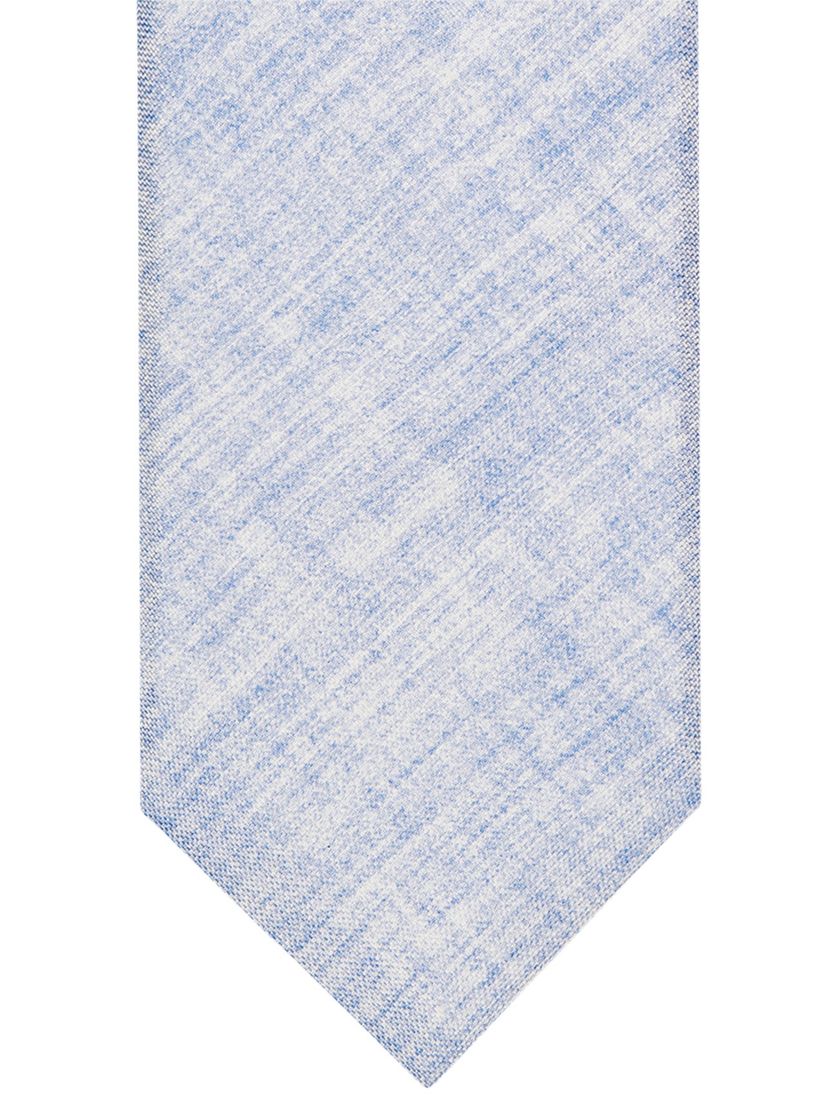Profuomo stropdas lichtblauw wit geprint zijde