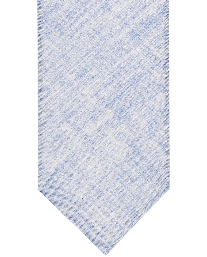 Profuomo stropdas lichtblauw wit geprint zijde