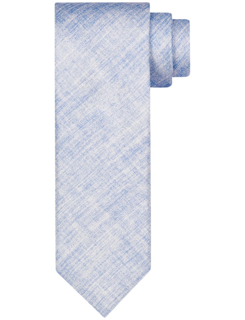 Profuomo stropdas lichtblauw wit geprint zijde