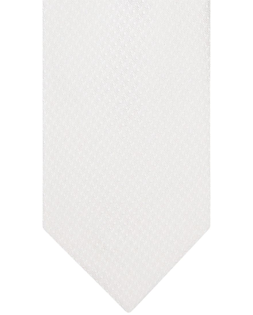 Profuomo stropdas off white effen geweven zijde