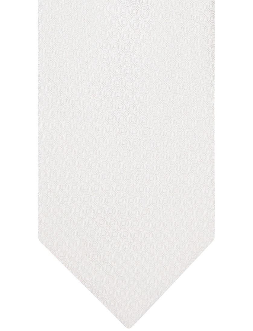 Profuomo stropdas off white geweven zijde effen