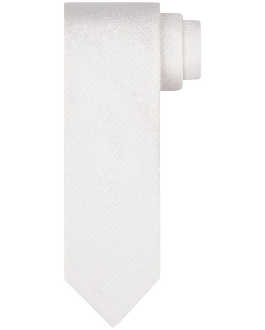 Profuomo stropdas off white effen geweven zijde