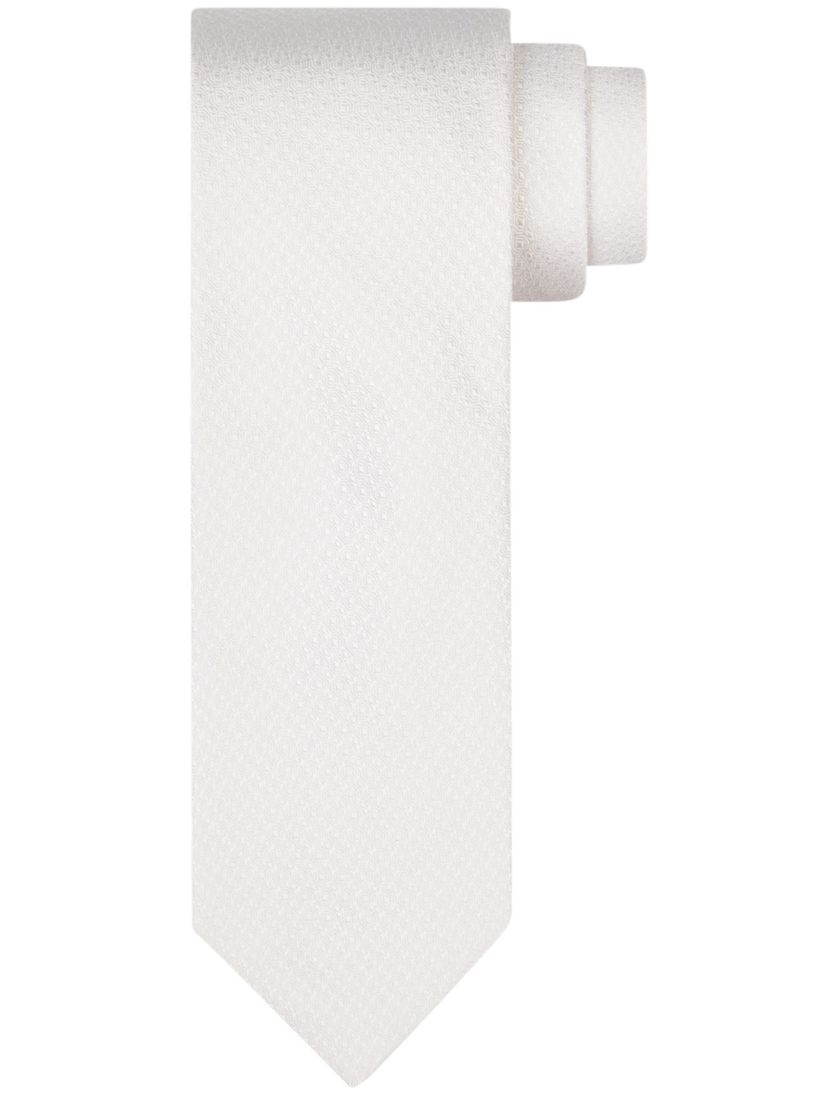 Profuomo stropdas off white geweven zijde effen