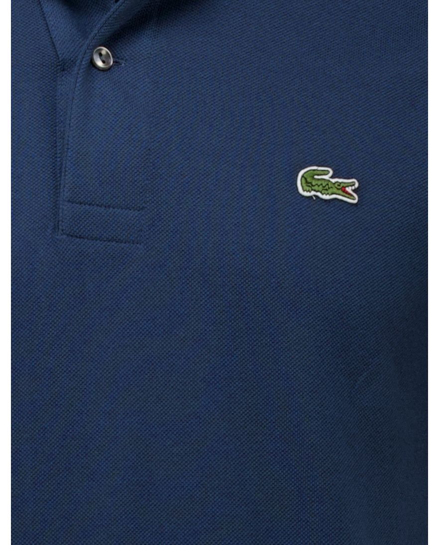 Lacoste polo effen blauw katoen