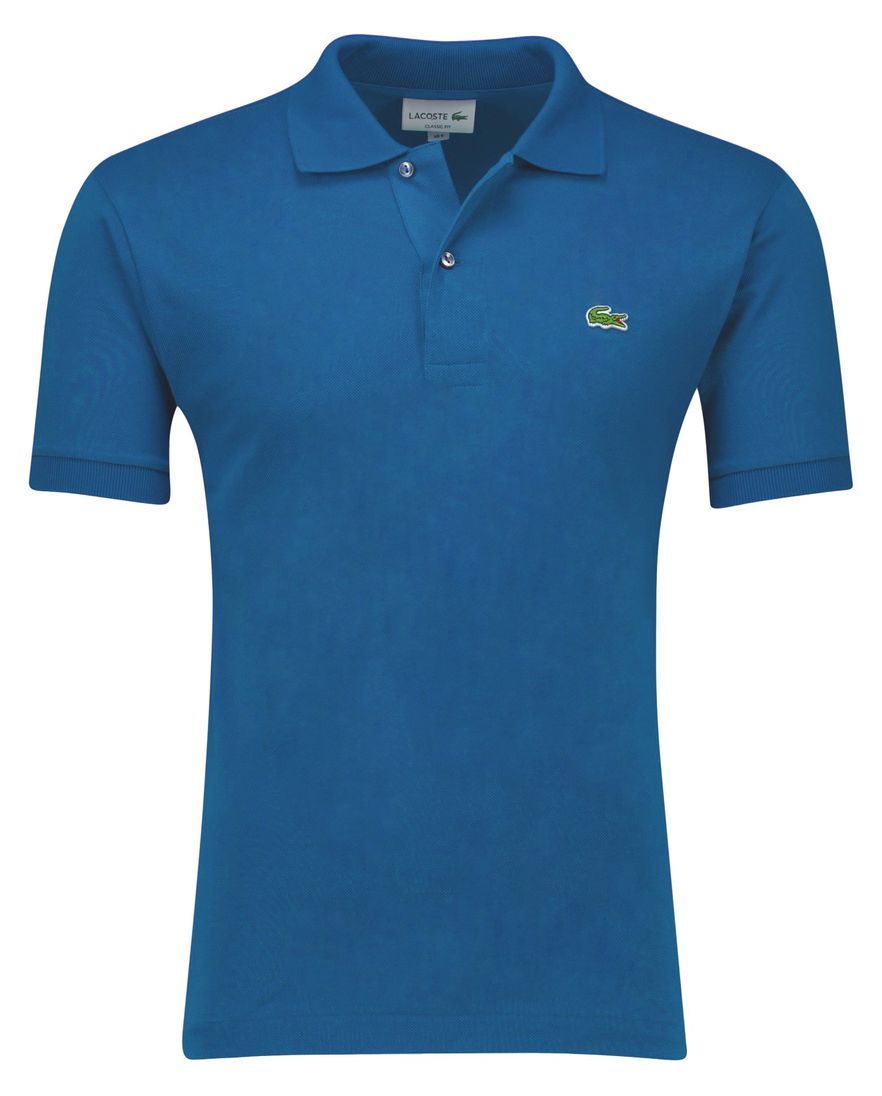 Lacoste polo blauw effen katoen pique
