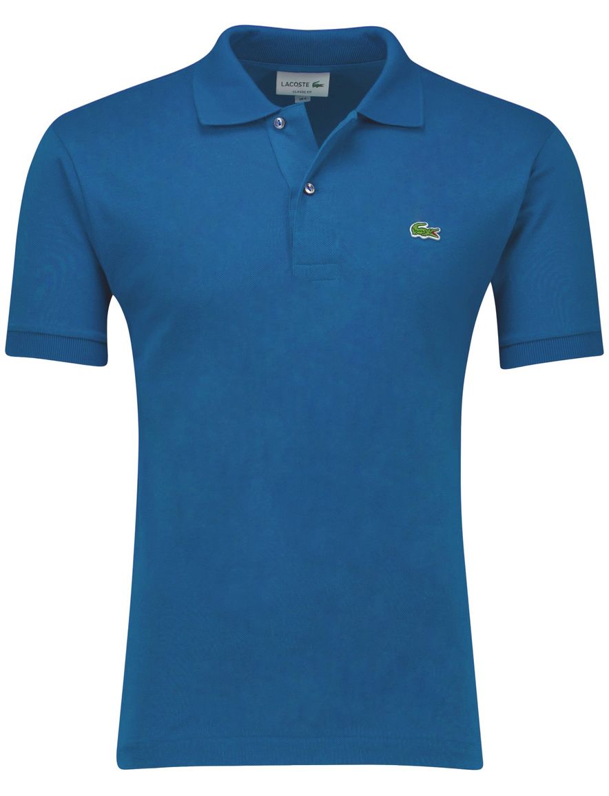 Lacoste polo blauw effen katoen pique