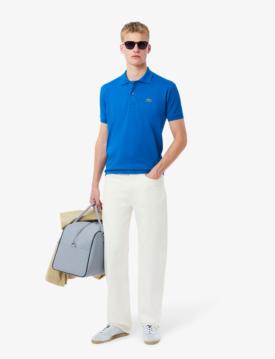Lacoste polo blauw effen katoen pique