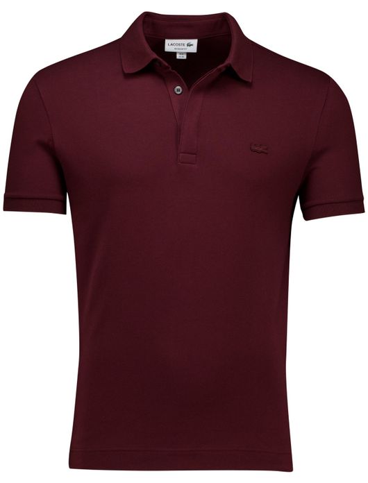 Lacoste polo bordeaux korte mouw effen Regular Fit