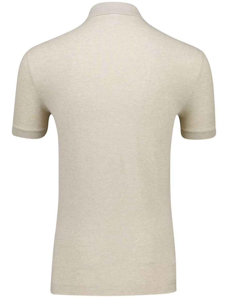 Lacoste polo beige gemêleerd korte mouw