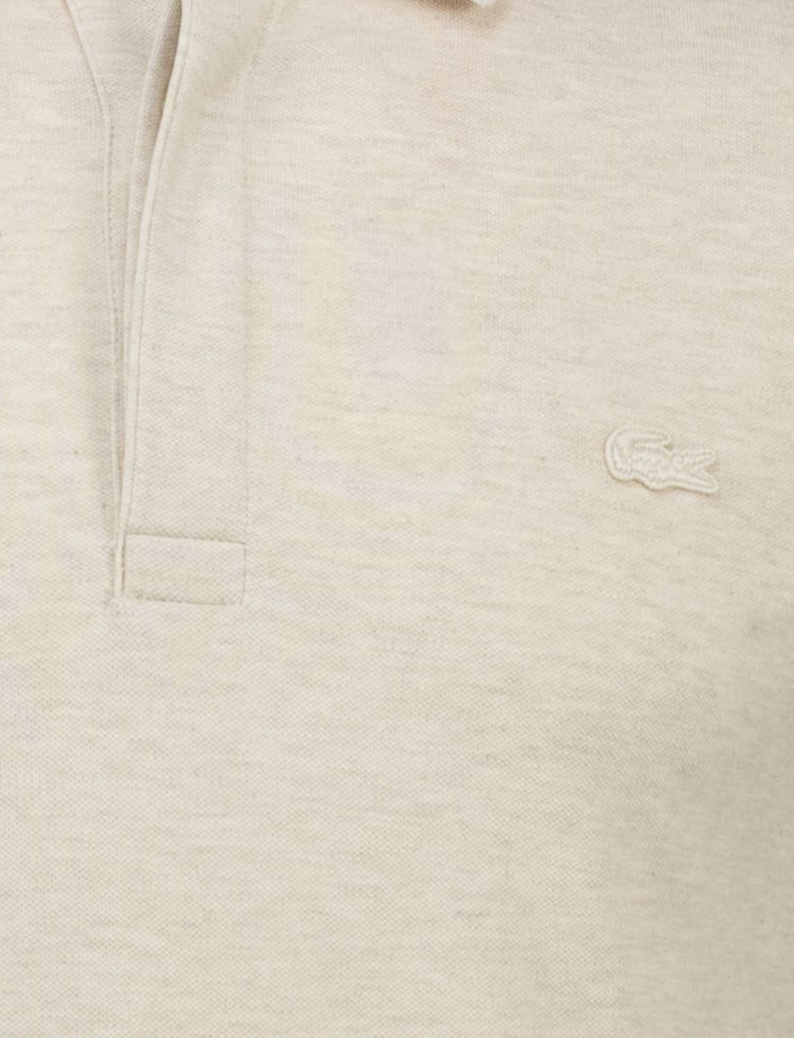 Lacoste polo beige gemêleerd korte mouw