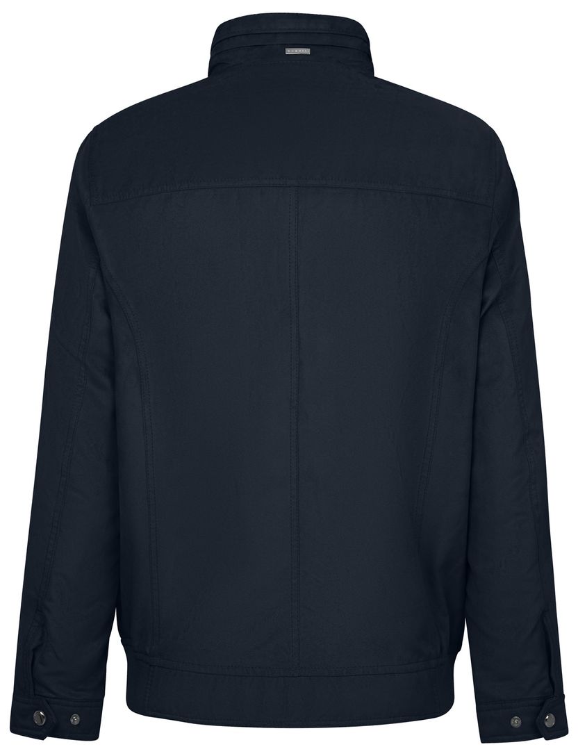 zomerjas Bugatti effen donkerblauw wijde fit