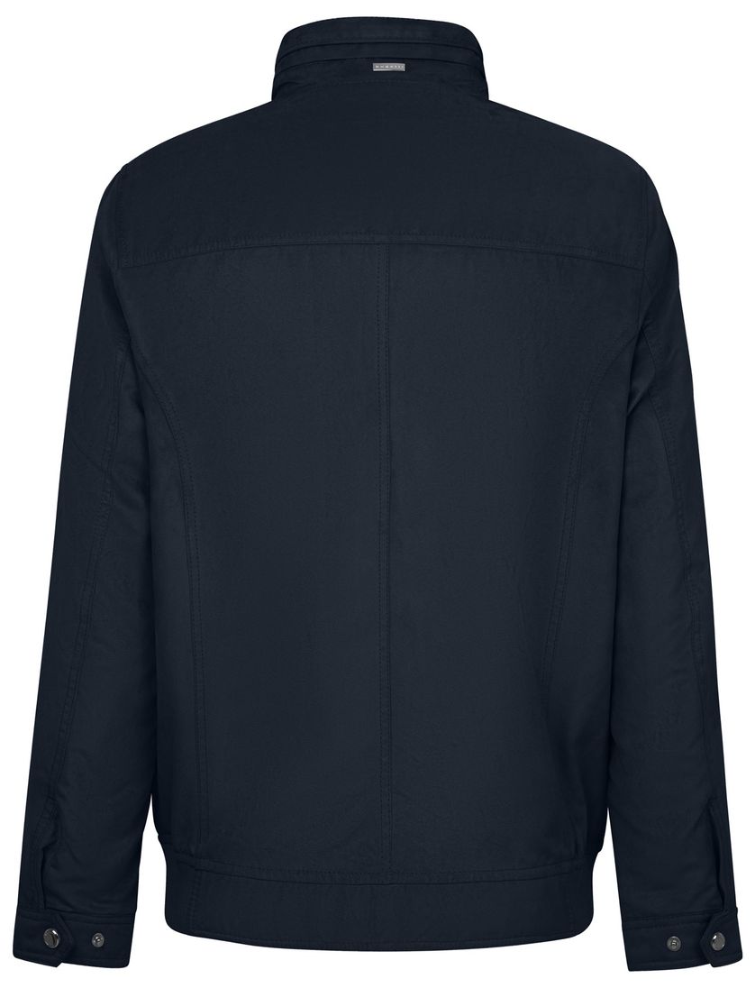 zomerjas Bugatti effen donkerblauw wijde fit