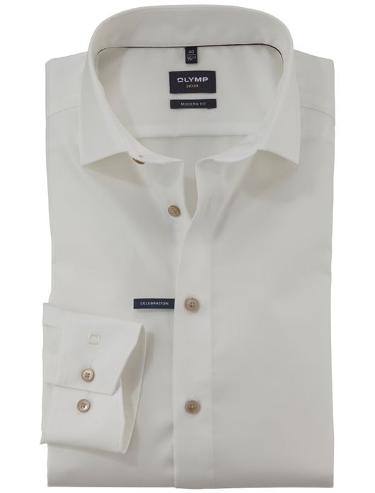 Olymp overhemd beige effen Modern Fit Celebration