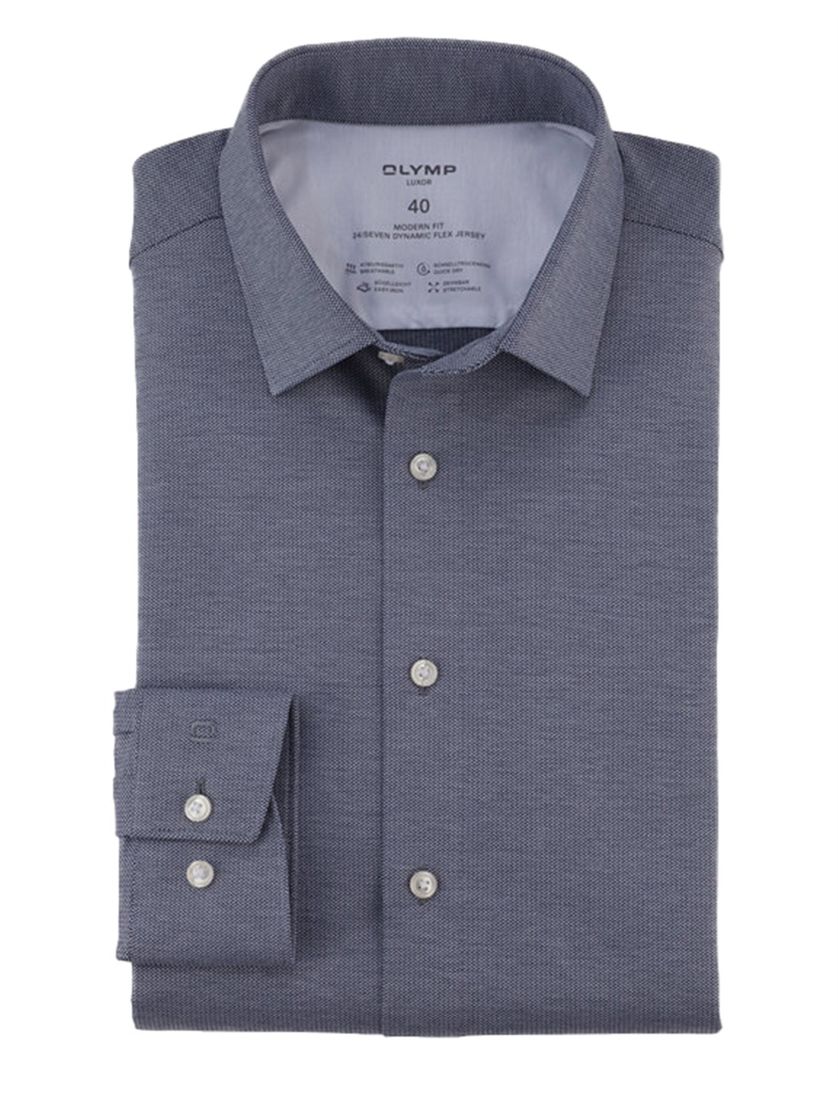 business overhemd Olymp Luxor 24/7 modern fit grijs jersey