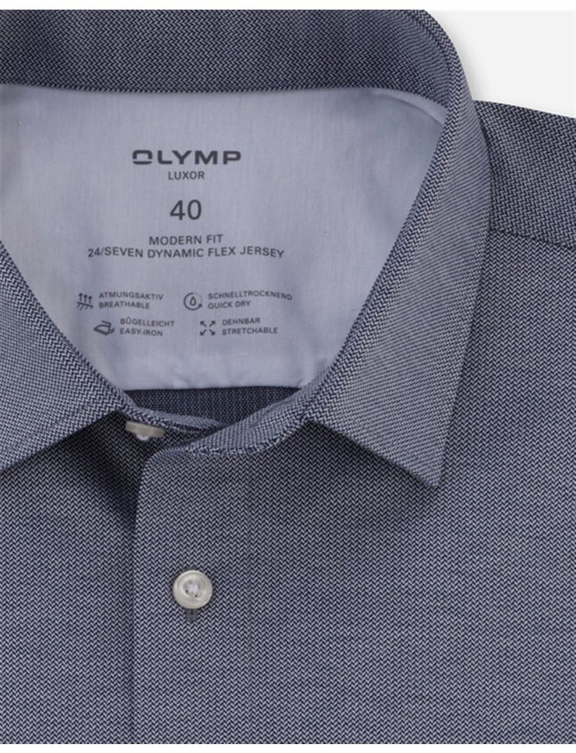 business overhemd Olymp Luxor 24/7 modern fit grijs jersey