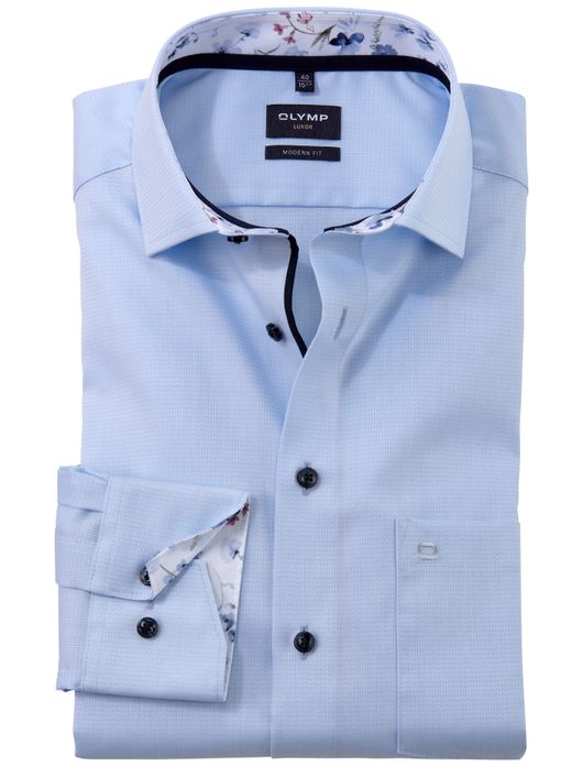 Olymp overhemd lichtblauw ml7 Modern Fit borstzak