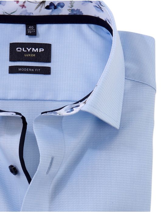 Olymp overhemd lichtblauw ml7 Modern Fit borstzak