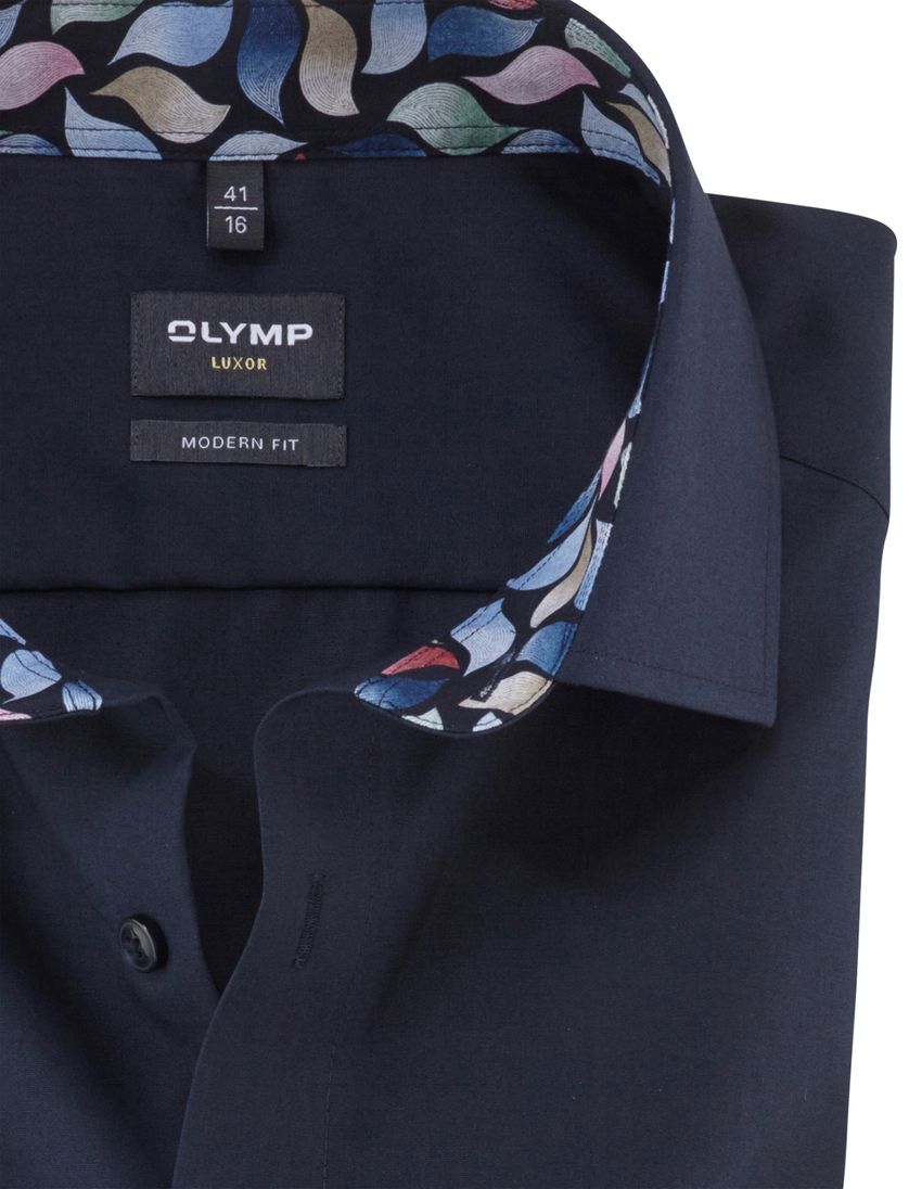 donkerblauw Olymp Luxor overhemd Modern Fit