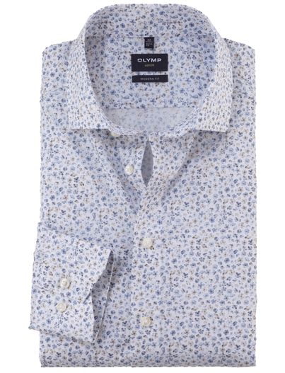 Olymp Olymp Luxor Modern Fit overhemd mouwlengte 7 wit strijkvrij